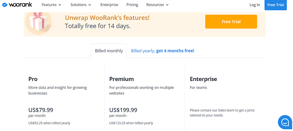 Woorank Plans & Pricing