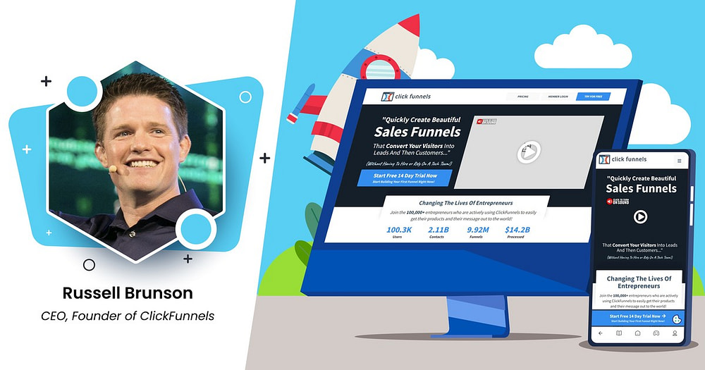 How Russell Brunson Grew ClickFunnels To $160M SaaS Company - StartupGeek