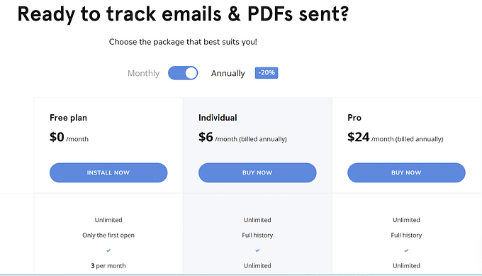 MailTracker Pricing Part-1