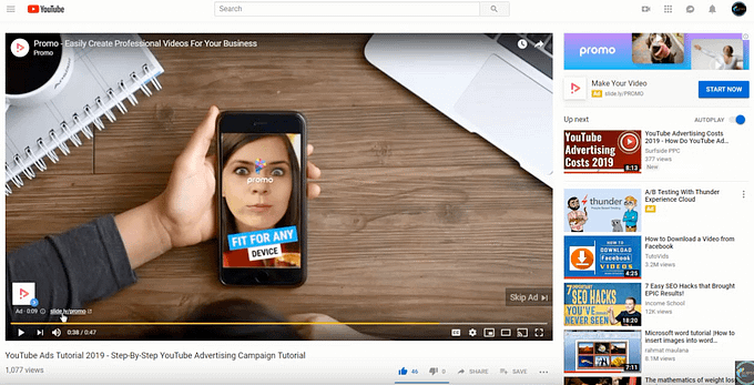 Skippable in stream ads