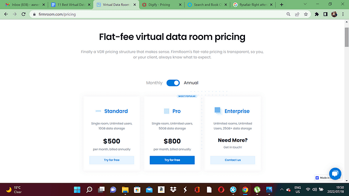 FirmRoom pricing
