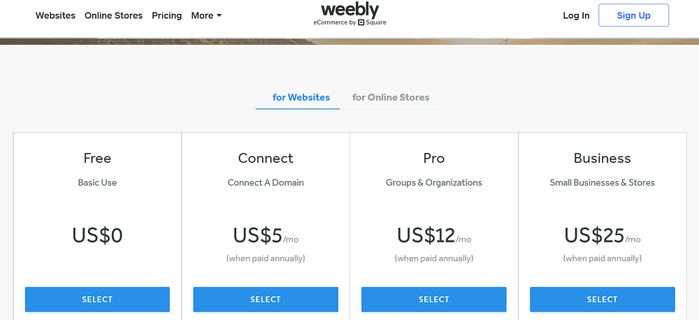 Weebly Plans