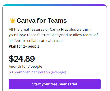 Canva for Teams 7 People