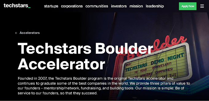 1. Techstars Boulder Accelerator